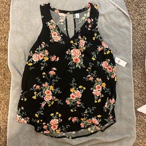 NWT Black Floral Old Navy Tank